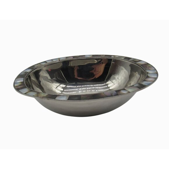 MICHAEL ARAM Stainless Steel Bowl with Mother Of Pearl Accent 11" - Picture 5 of 12